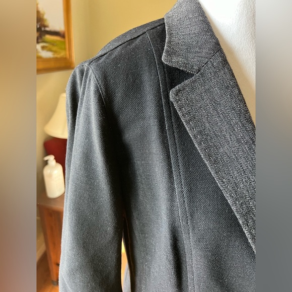 LAFAYETTE 148 New York Virgin Wool Blazer Womens Size 8 Black Gray Unlined - Picture 13 of 13